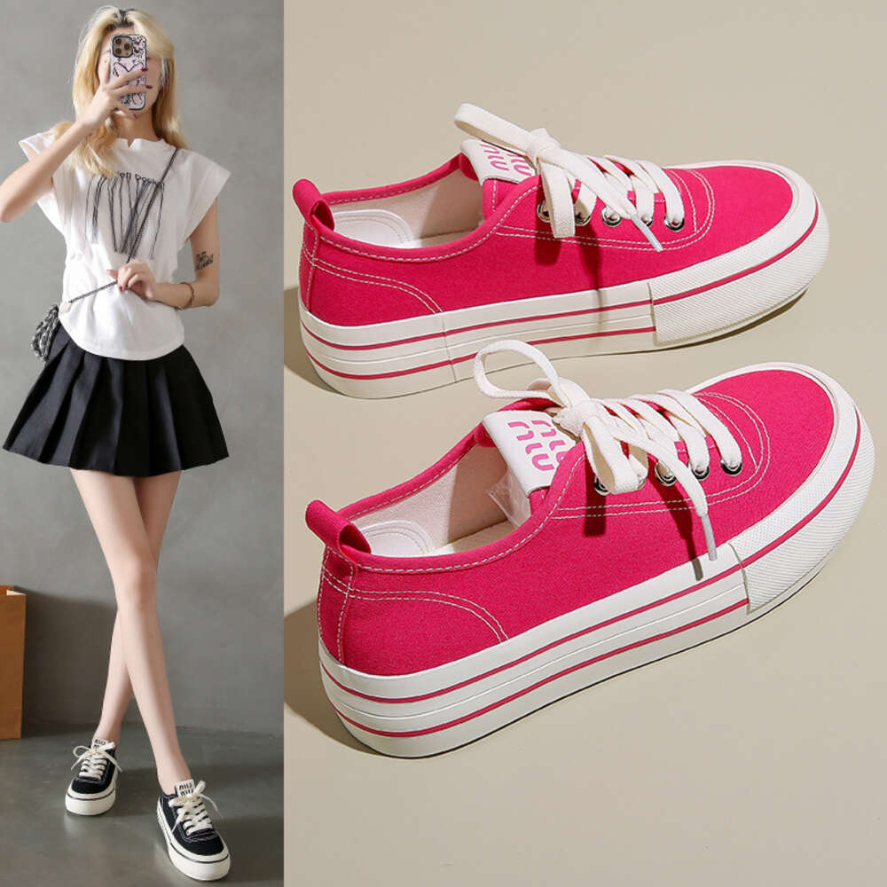ddmynov Canvas Women's 2024 Summer New Student Korean Edition Instagram Versatile Thick Sole Board Spring and Autumn Casual Shoes TP375