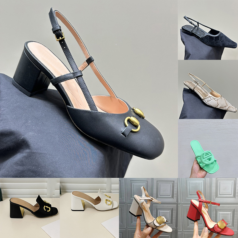 Designer Sandals 2024 Summer Slippers Fashion Sandale Womens Ladies Leather Fabric Denim Rubber Beach Shoes room mules Slides claquette High Low Fla