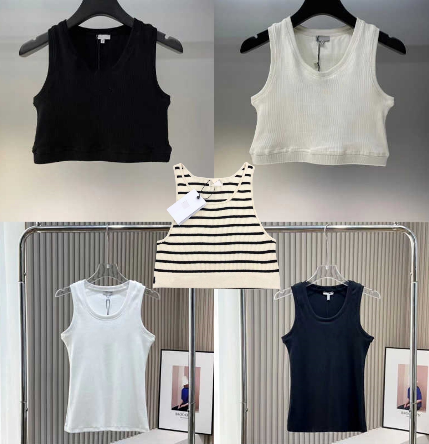 Summer Sexy Yoga Tank Top Women Tops Tees Crop Top Embroidery Sexy Off Shoulder Black Tank Top Casual Sleeveless Backless Top Shirts Luxury Desig-image-992767335