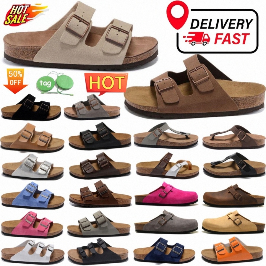Designer Sandals slides Mens womens Slippers boston room clogs clog Arizonas Mayari Gizehs Head Pull Cork Leather Loafers Plate forme Platform-image-992990907