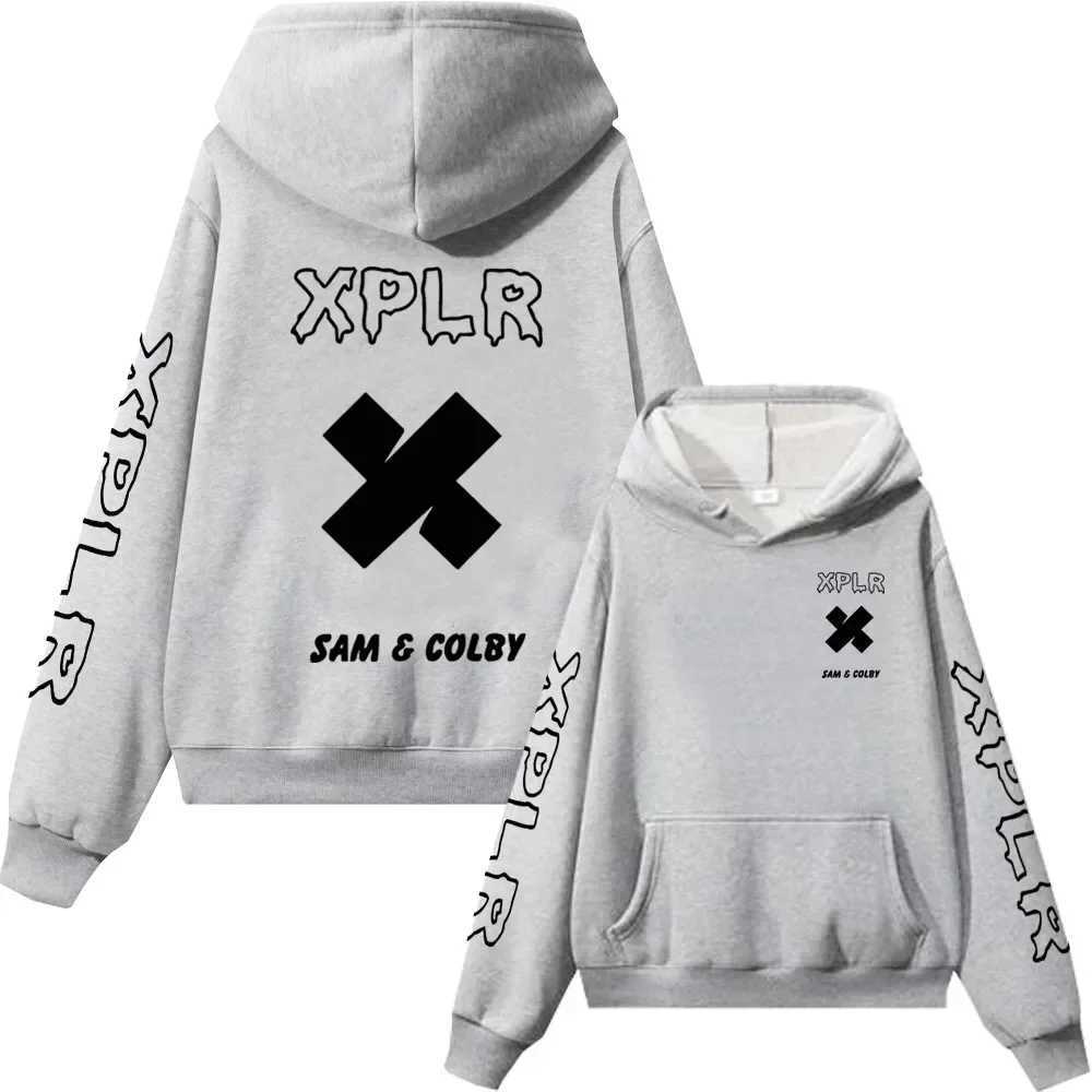 Men's Hoodies Sweatshirts Xplr Hoodie Sam and Colby Chainlink Merch Heart Shaped Print Sweatshirt Men Women Long Sleeve Pullover fb