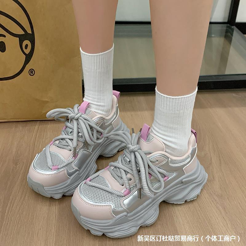 ddmynov mesh mode pop street papa 2024 printemps polyvalent Instagram Femme légère épaisse semelle décontractée chaussures de sport