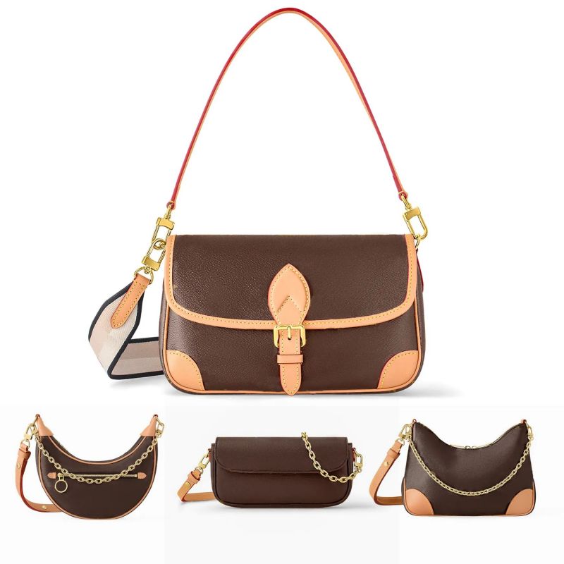 Women baguette Shoulder Bag Embossed Crossbody Bag Fashion Wallet Handbag Crescent Bag Chain Strap Shoulder Wallet Designer Classic Womens Bag Qu-image-993562998