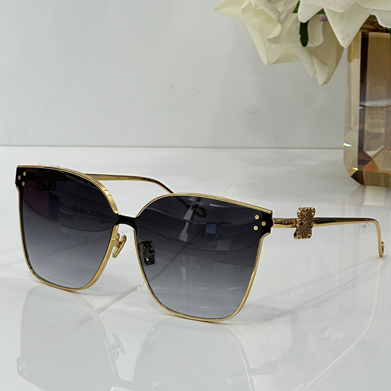 Famous brand designer metal square sunglasses LW40022 Womens minimalist square glasses 100% UV resistant polarized lenses Womens casual vacation-image-993177936