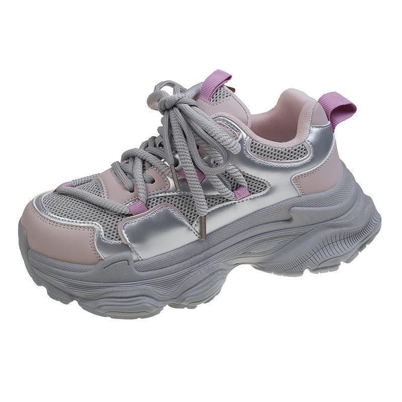 ddmynov mesh mode pop street papa 2024 printemps polyvalent Instagram féminin léger semelles épaisse chaussures de sport décontractées 7e51c