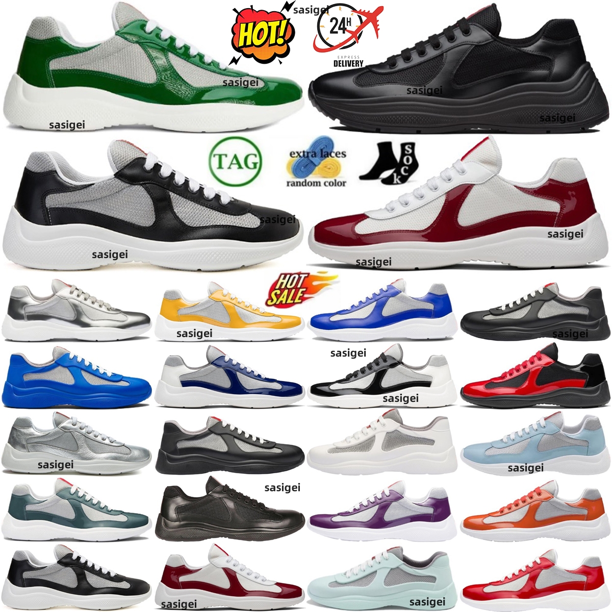 Designer America cup Americas Sneakers Shoes Trainers Triple Black Mango Silver Red Royal Blue White Gold Leather Flat mens Women Casual Soft Rub-image-993372658