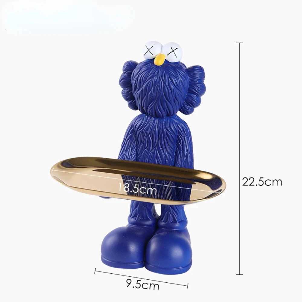 Action Toy Figures High end Nordic style violent bear statue office decoration living room jewelry tray resin sculpture craft holiday gift-image-993521084