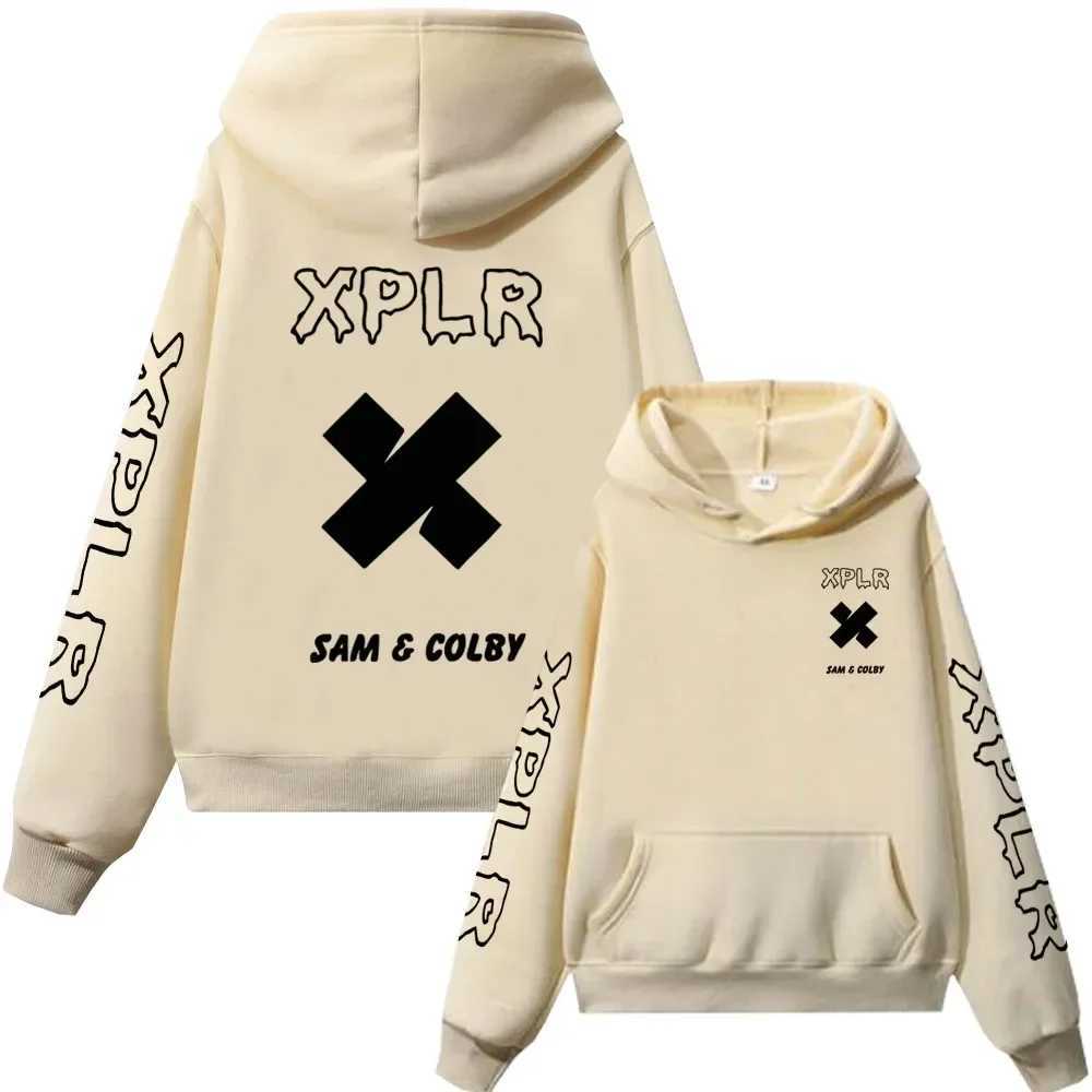 Men's Hoodies Sweatshirts Xplr Hoodie Sam and Colby Chainlink Merch Heart Shaped Print Sweatshirt Men Women Long Sleeve Pullover Q240621-image-993280277