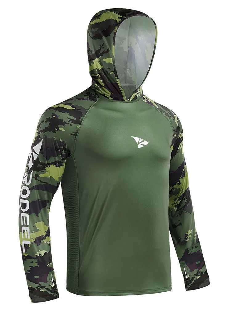 Men's Hoodies Sweatshirts RODEEL Mens Long Sleeve Hoodie Shirt Breathable Sun Protection Suitable For Cycling Fishing Hiking Outdoor Weekend-image-993279411