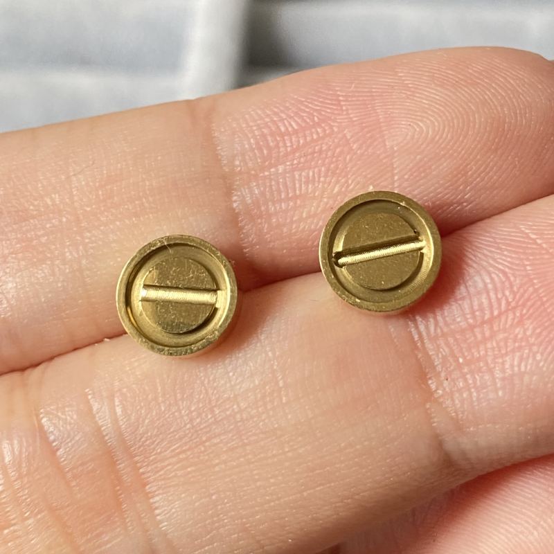 As Original Designer Earrings Studs Cute Size Fashion Studs Logo Printed Stainless Steel Couple Earrings For Boys Girls