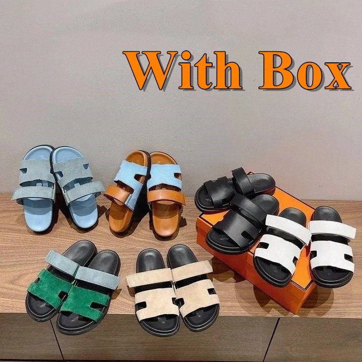 Designer Sandals women slides slippers chypres sandal green leather room slipper Suede Luxury sliders men womens shoes platform slide Summer flat-image-993400569