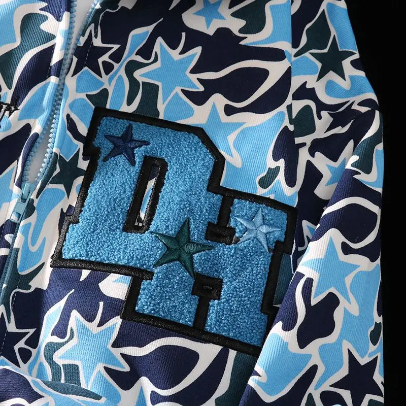 Demon Harajuku Embroidery Hoodies Oversized Camouflage Sweatshirt Gothic Goth Zip Up Hoodie Y2k Clothes Couples Strtwear Women 240619 L260612