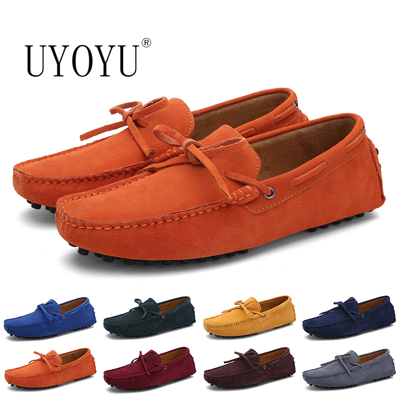 Suede Genuine Leather Man Loafers Designer Brand 2025 Casual Shoes For Men Boat Handmade Mens Peas Driving Male M 229c