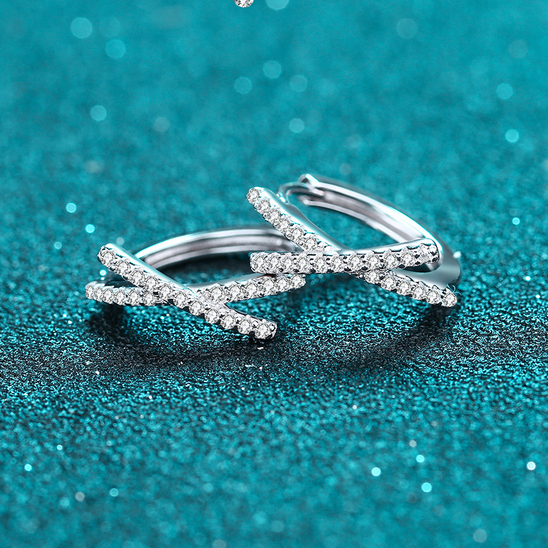 EWYA Trendy 0 28 Carat Moissanite Diamond Hoop Earrings for Women S925 Sterling Silver Earring Luxury Wedding Party Fine Jewelry