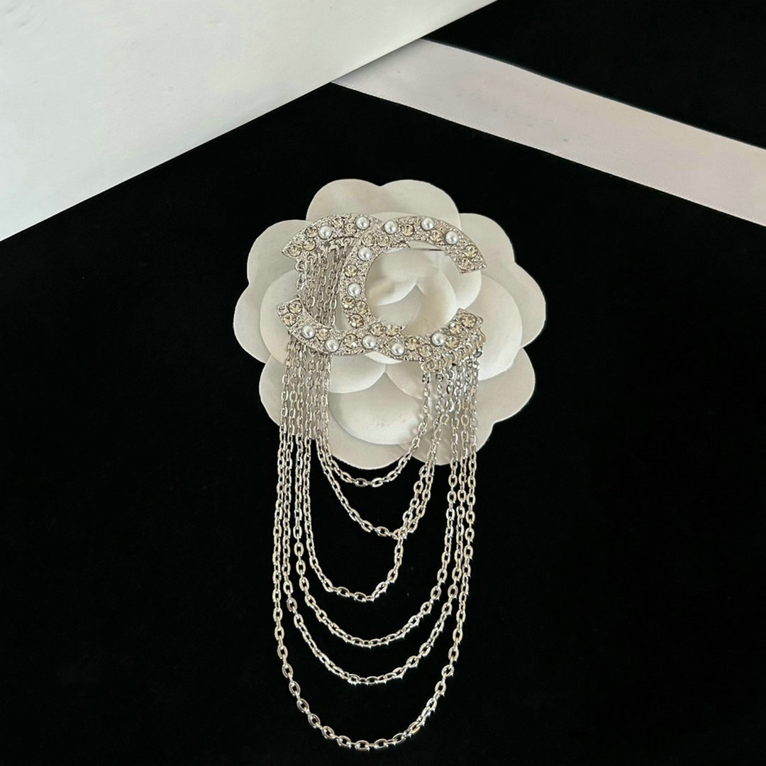 Luxury Brand Designer Brooch C Letter Pins Brooches Tassel Diamond Pendant Women Brooch Pin Wedding Jewelry Accessories Gifts-image-999734393