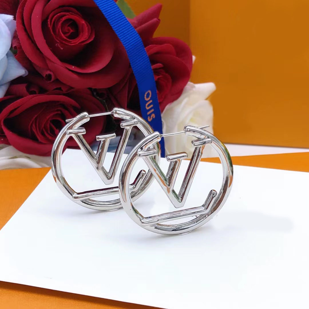 Gold earrings hoop earrings 4cm Big designer for women gifts Valentine's Day designer jewelry High quality jewelry