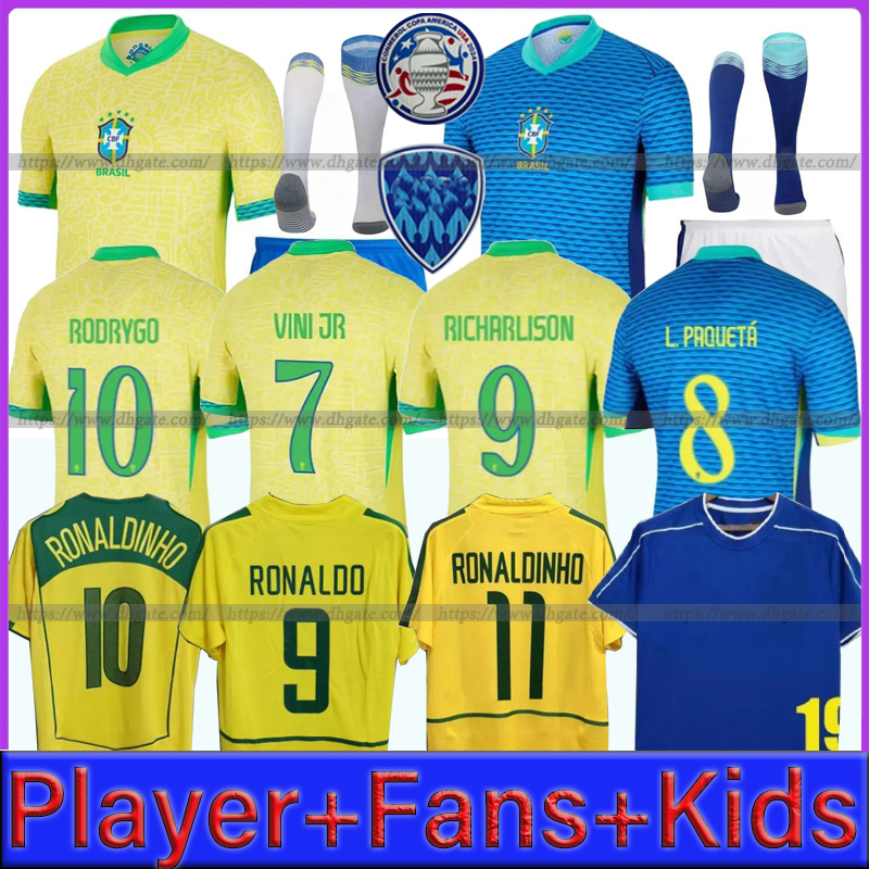 2024 2025 Brasil football shirt Endrick Camiseta de futbol PAQUETA 1998 Brasil Retro soccer jerseys Copa America VINI JR RICHARLISON MEN KIDS NEY-image-976474246