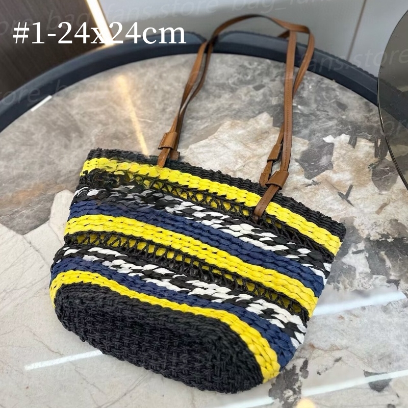 Fashion Designer Woven Tote Bags for Women Summer Beach Straw Shoulder Bags Holiday Style 27807-image-994501822