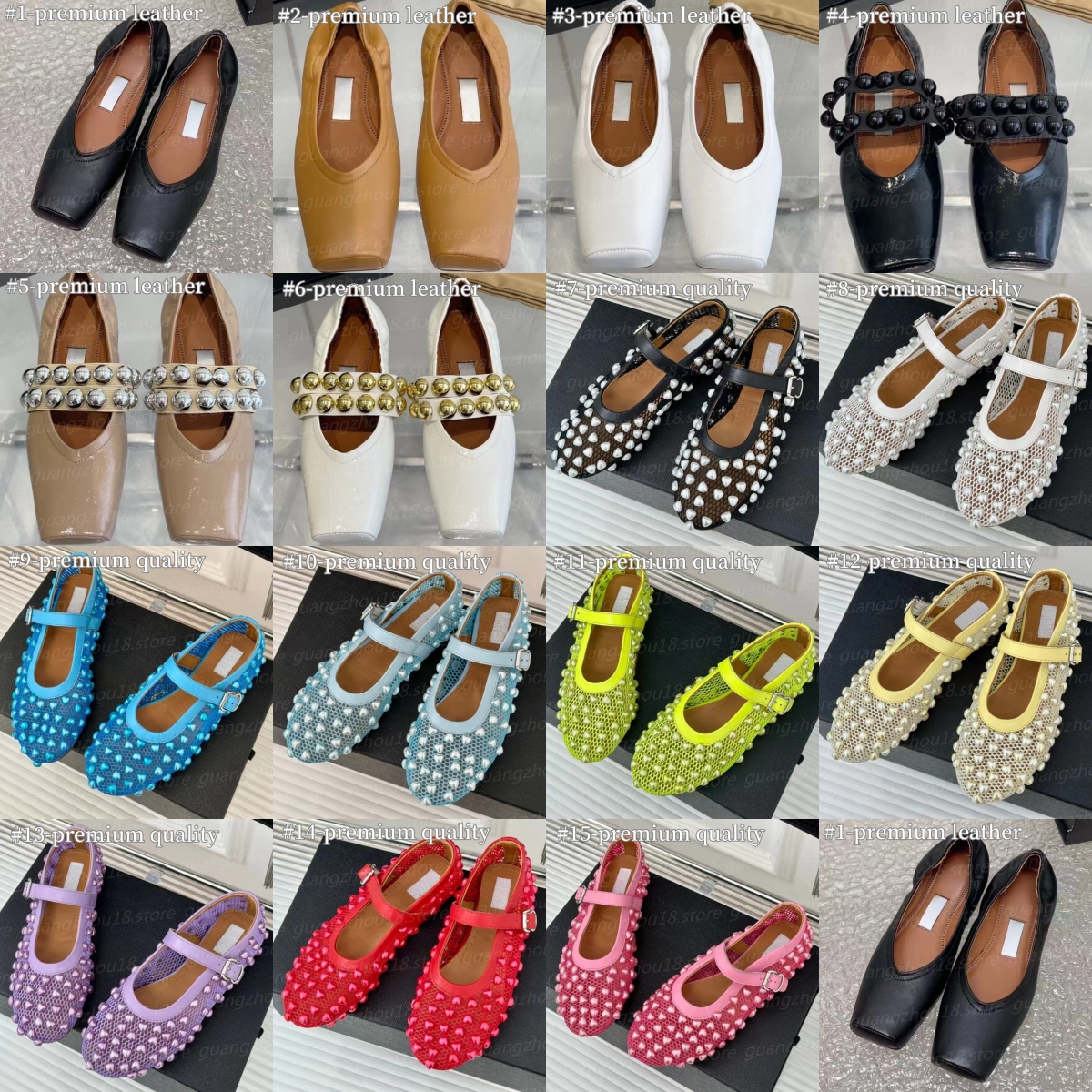 10A Premium Designer Ballets Shoe for Women Fashion Leather Shoes in Square Toe Full Pearl Ballets Beach Style for Holiday 27851 27794-image-994703208