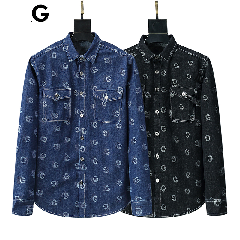 Men&#039;s casual shirt Luxury Designer Dress Shirt Men&#039;s Fashion Association Open Lining Men Solid Business Casual Letter Long Sleeve-image-994533693