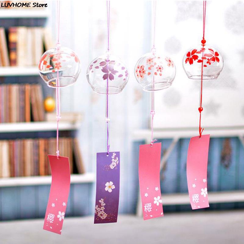 Japanese Glass Wind Chime Bell Garden Ornament Indoor Window Hanging Decor Craft Hanging Window Ornament Home Garden Decoration M260328-image-1099406651