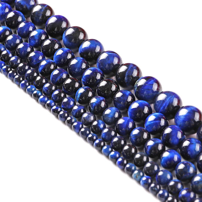 En gros de gemmes naturelles pierre bleu lapis lazuli tigre œil agat4 6 8 10 12 mm perles en vrac rond