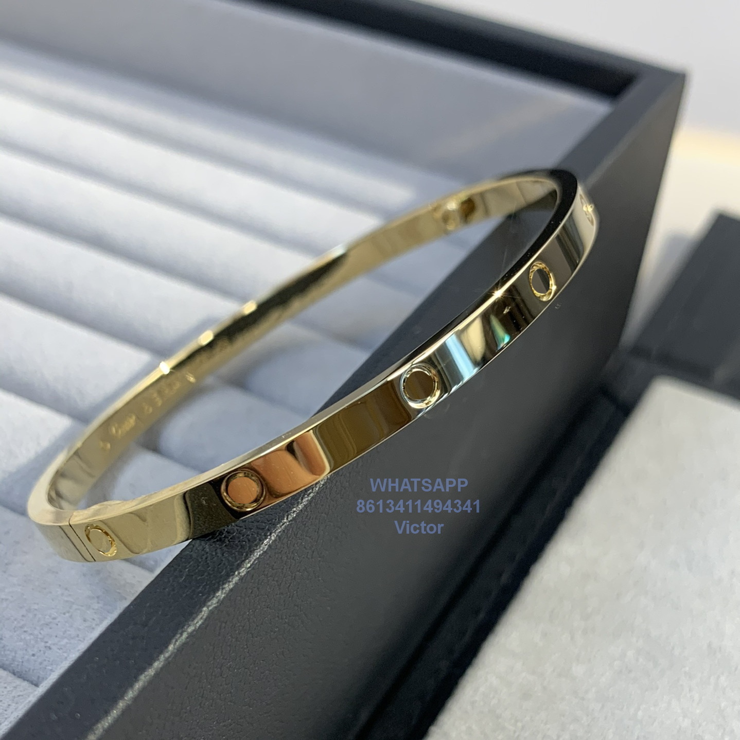 Bracelet à version étroite Bangle Love Gold plaqué 18 K Trois fois Ne jamais fondre la taille de l'Europe de haute qualité avec la boîte Replique