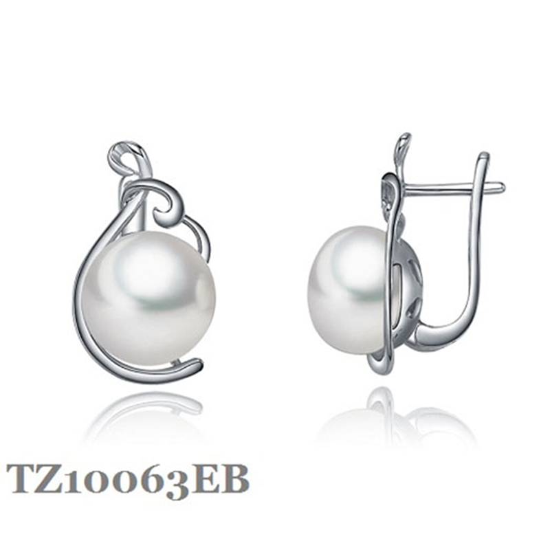 Sinya Natural Freshwater Pearls Hoop Hook English Lock Earring for Women Mother in 925 Sterling Silver Fashion Design Hot Sale