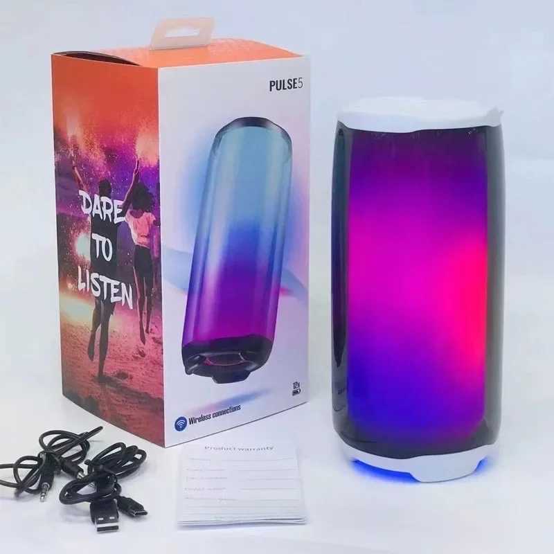 Portable Speakers PULSE 5 Family K Song Bluetooth Speaker Portable Column RGB Atmosphere Lamp Audio Boombox Outdoor Waterproof Subwoofer With Mic-image-994835912