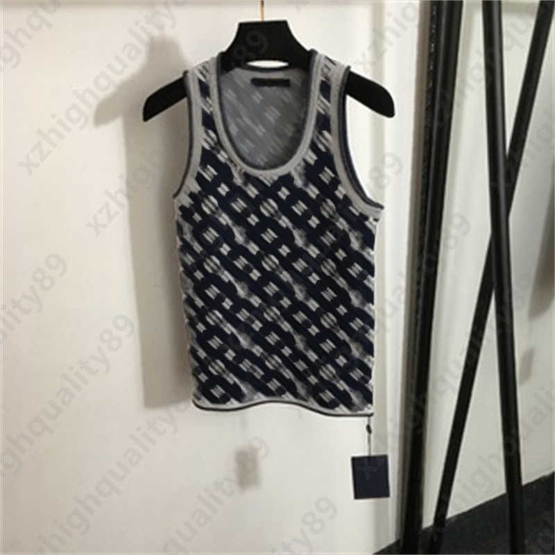designer tops women tank top fashion print knit vestidos Classic Old Flower Logo Jacquard Luxury Sleeveless Knitted vest womens clothing-image-995187361