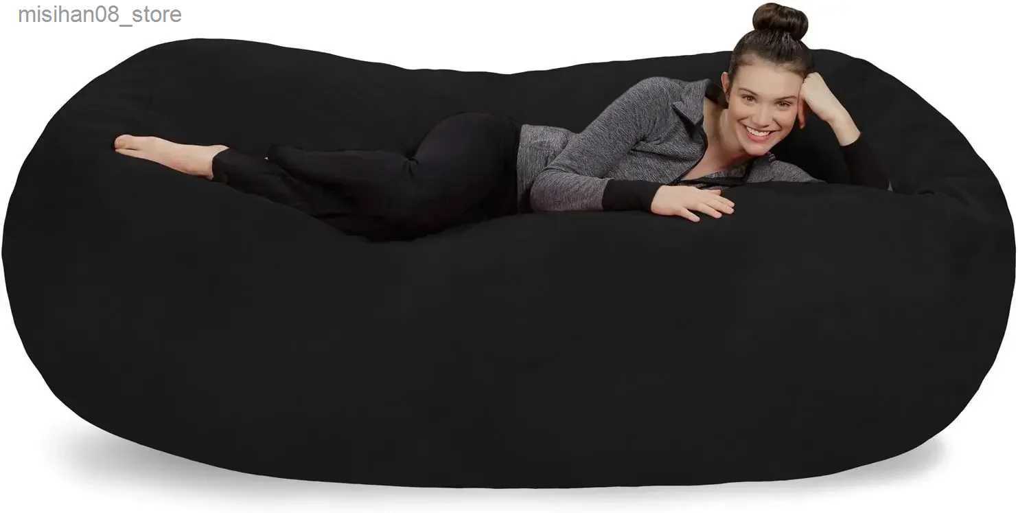 Other Furniture - Plush Bean Bag Sofas with Super Soft Microsuede Cover - XL Memory Foam Stuffed Lounger Chairs for Kids Adults Coup Q240625-image-995406295