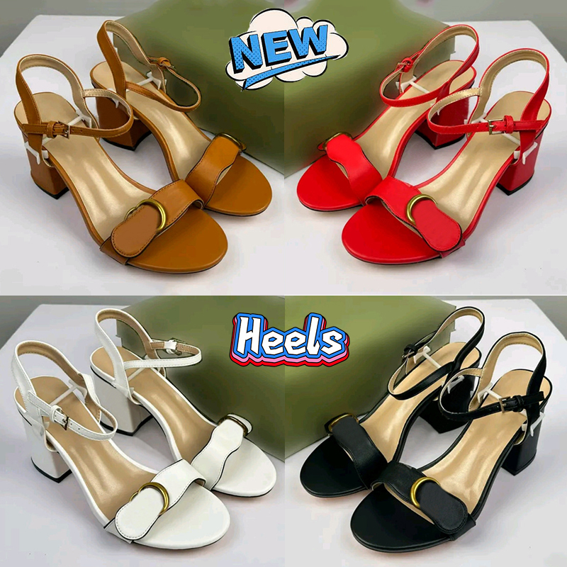 Sandales de créateurs de talons hauts pour femmes avec boîte à talons à talons horsebit en cuir de mariage Chaussures robes de luxe chaussures de