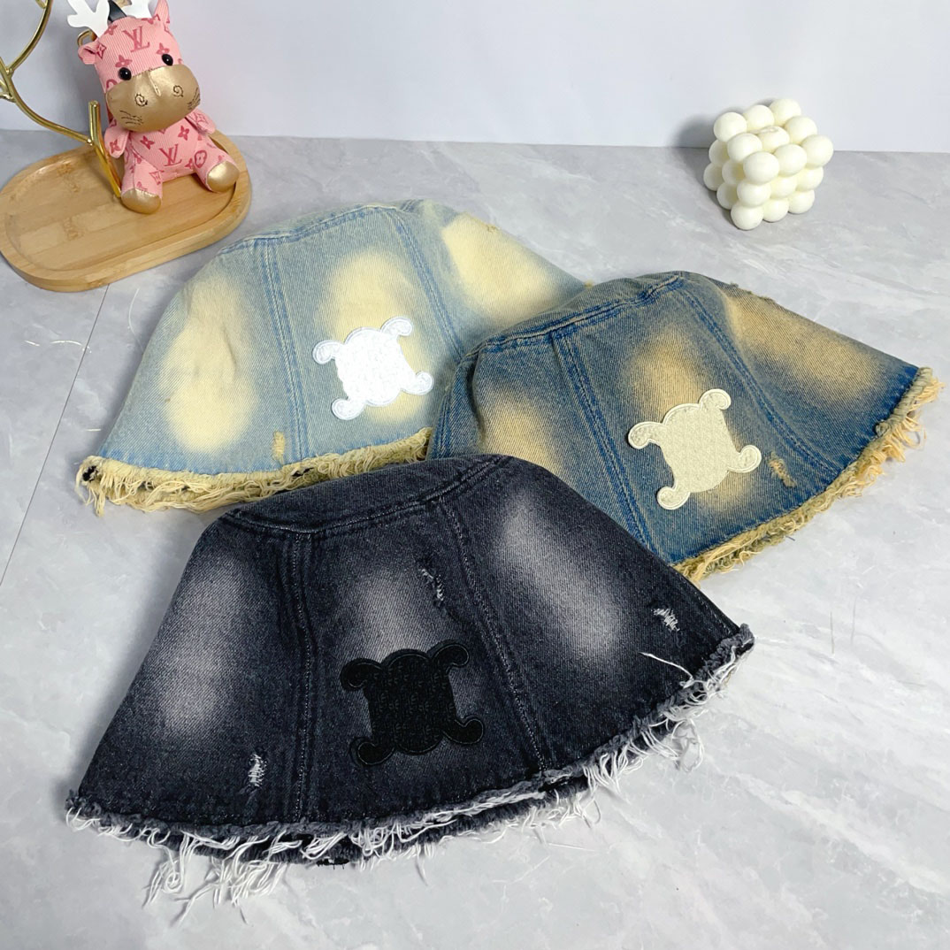 Women's Bucket Hat Designer Denim Washed Hats Street Casual Womens Caps Travel Sun Protection Hats