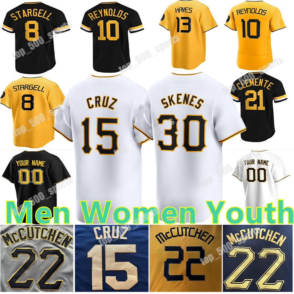Custom 30 Paul Skenes Oneil Cruz Andrew 22 McCutchen Jersey Aroldis Chapman Roberto Clemente Barry Bonds Bae Hayes Rowdy Tellez Davis Joe Reynold-image-946455196