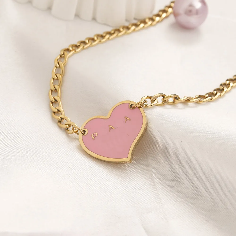 Heart Necklace 18K Gold Plated Fashion 4 Style Pendant Necklace Spring Family Gift Jewelry Long Chain Luxury Brand Black Choker jewelry ZG2263 bj268