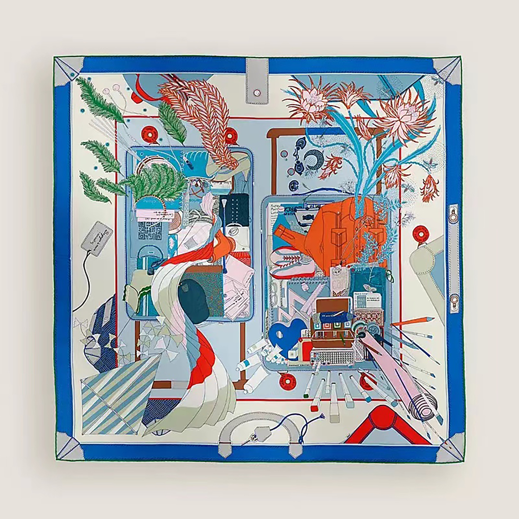 H004119S 04 Luxury Vintage Square Horse Print Silk Scarf for Women Twill H Shawls Square Silk Scarf Headband Scarf Fashion Brand Travel Bag Essen-image-995680041