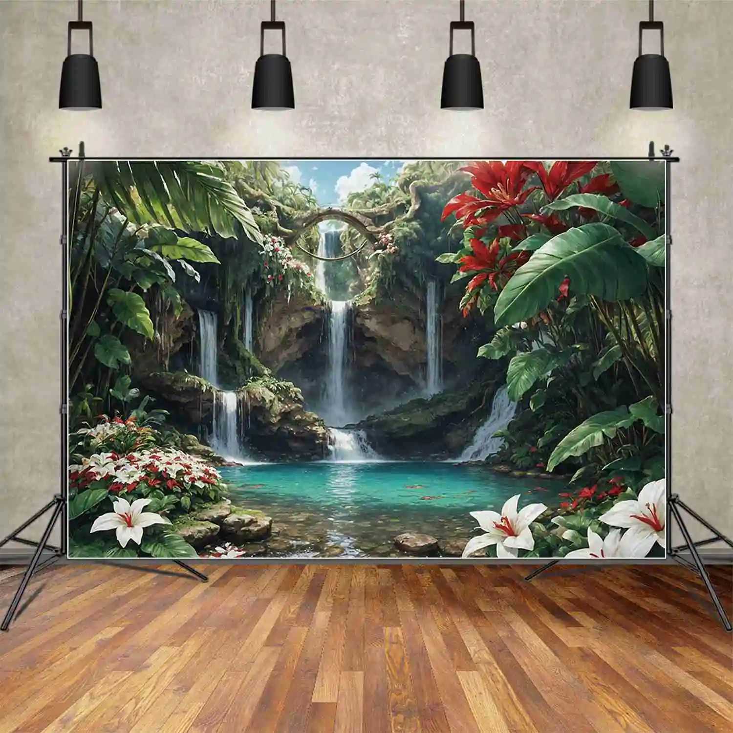 Background Material Tropical Rainforest Backdrop Summer Jungle Photo Background Natural Scene Studio Photography Material Photocall Props-image-995663648