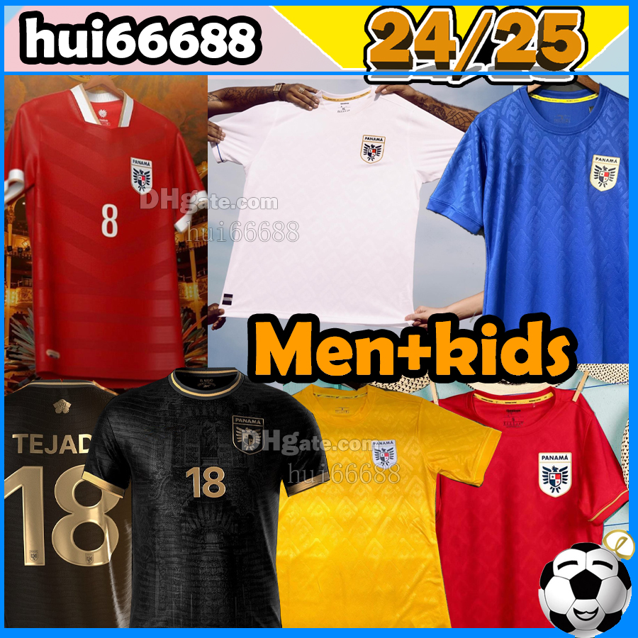 24 / 25panama Maillots de football de l'équipe nationale Eric Tejada Quintero Davis Alberto 2024 2025 Home Red Away White Team Men Men Kid Kit Fo