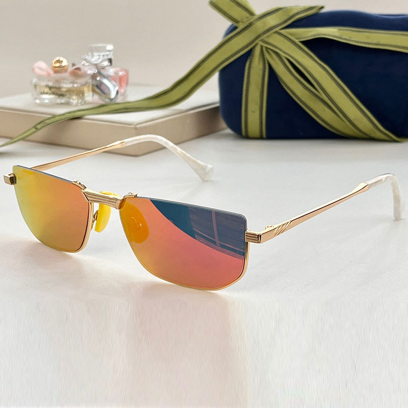 Unisex Designer Half Frame Sunglasses 0627S Mens Minimalist Style Sunglasses 100% UV Resistant Womens Brand Sunglasses Metal Frame Glasses Top Qu-image-995633566