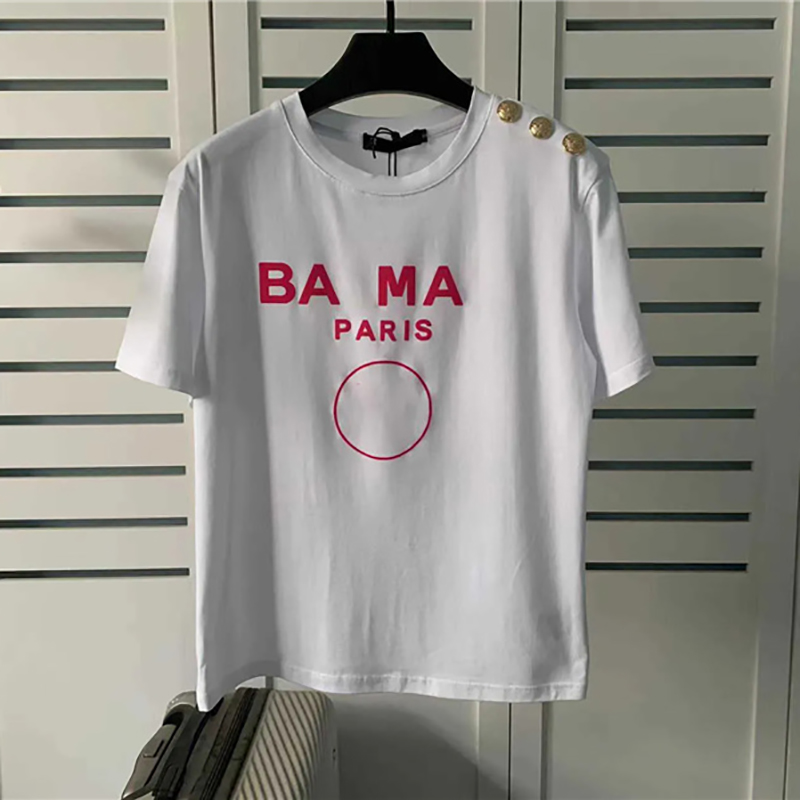 Womens Clothes T Shirt Fashion Women Summer Port Fashion Classic Short Sleeves Paris Letter Printed T Shirt Mens And Womens Couples Loose-image-995567810