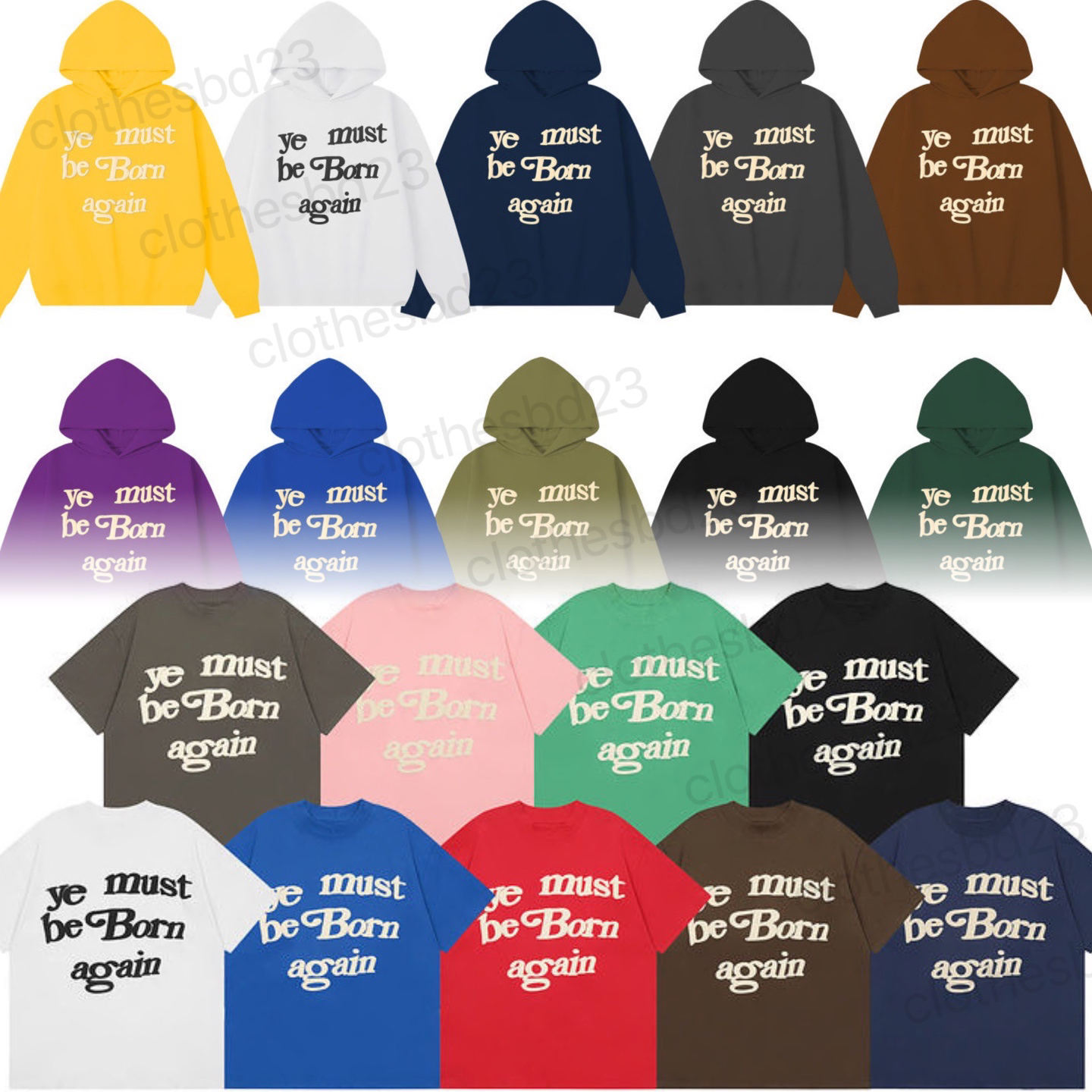 CPFM YE Men's and Women's Designer Hoodie Designer T-shirt Letter Foam Fashion Trend Black Blue Pink Size S-XL-image-995309110