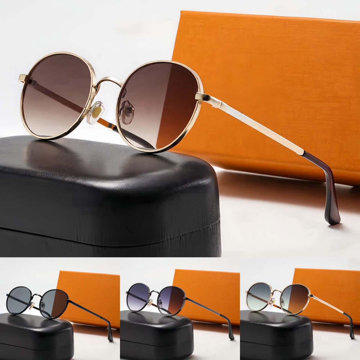 Fashion Designer able metal oval small frame sunglasses for men and women wild outdoor street photography sunglasses for drivers business sunglas-image-995597285