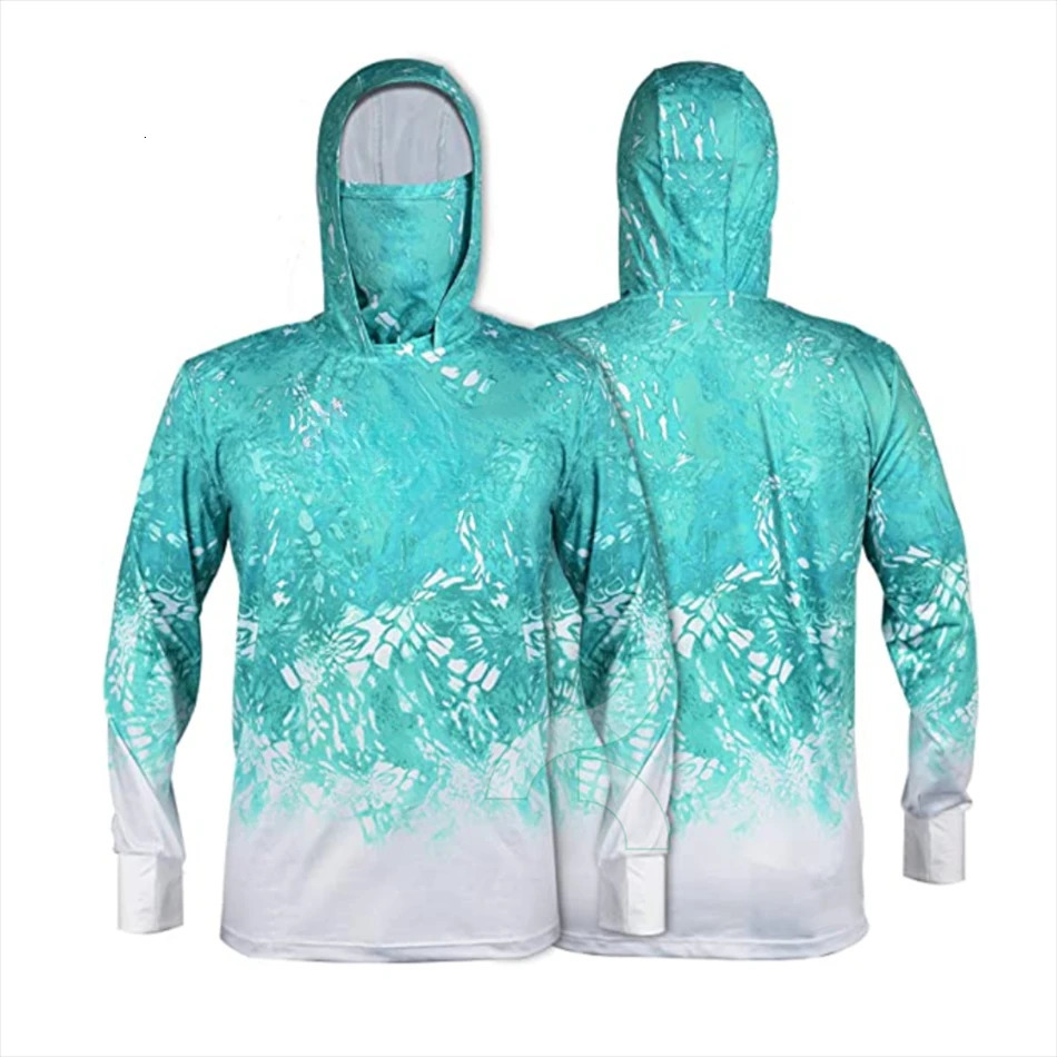2026 New Shirts UPF 50 Cover Fishing Clothes Sun UV Protection Long Sleeve Hoodie outdoor Mens Face Mask Camisa De Pesca 240615 Free Shipping