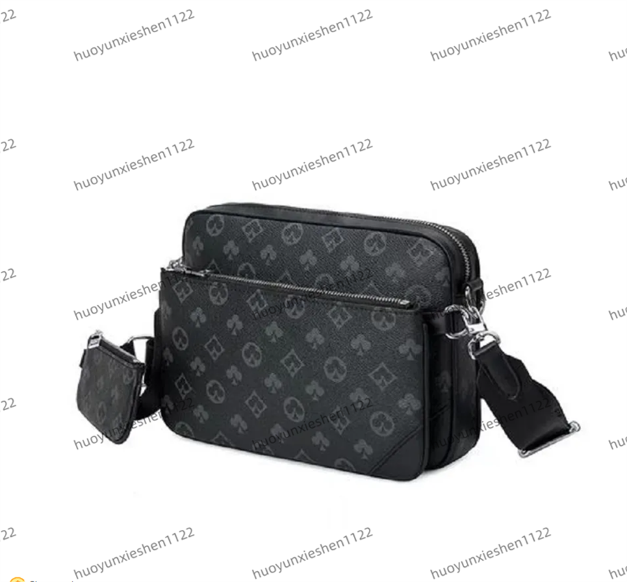 Designer Fastline Messenger Mens Shoulder bag Luxury Brand Leather Purse Man Handbag Fashion Classic crossbody black wallet-image-947256361