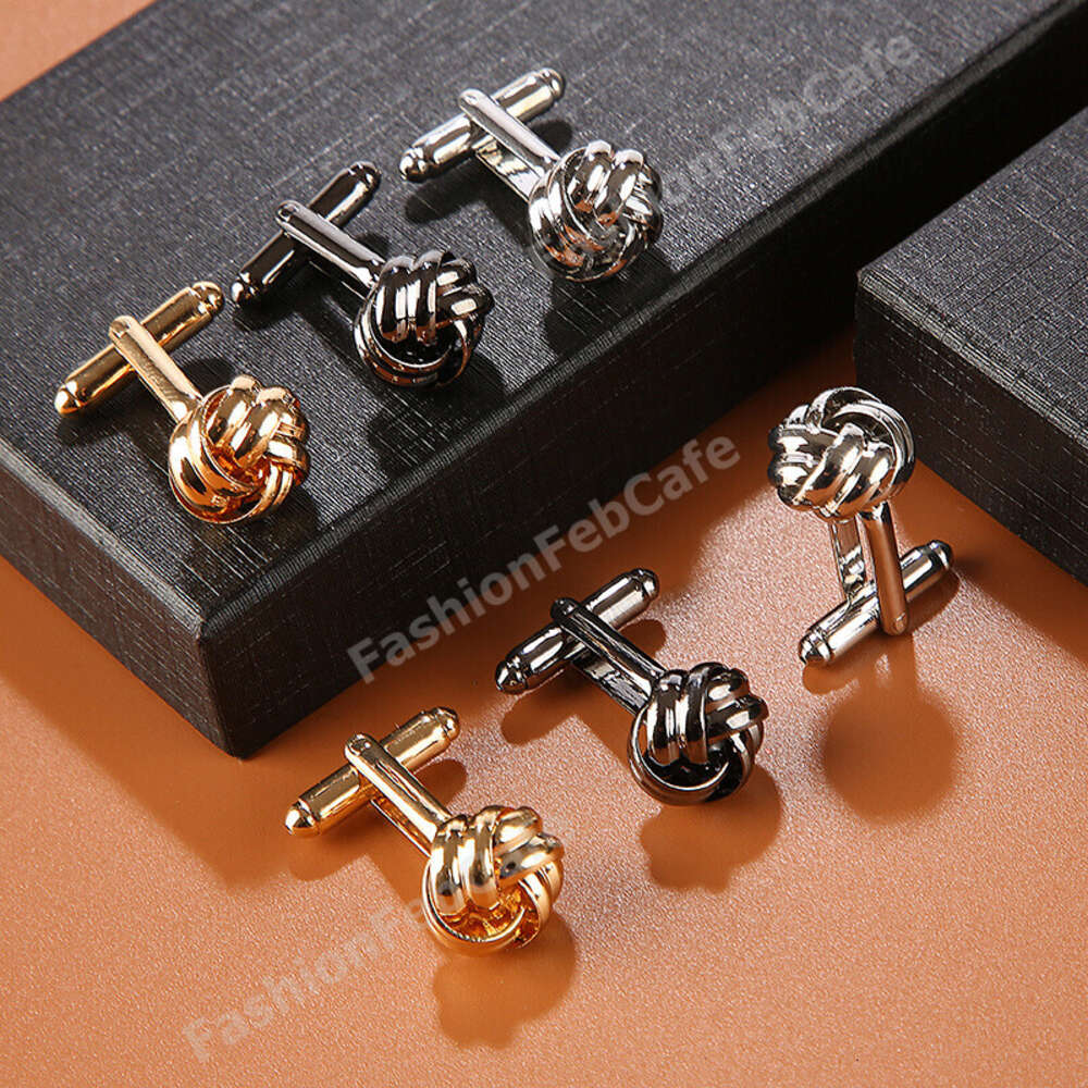 Fried Dough Twists Cufflinks Sleeve Nails Hollow Out Fashion Men&#039;s Shirts-image-995728749