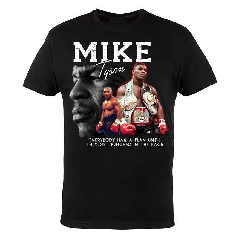 Men's T-Shirts MMA Mike Tyson Boxing Gym Black T-Shirt Summer Cotton O-Neck Short Slve Mens T Shirt New Oversized Ts G240529-image-995616283