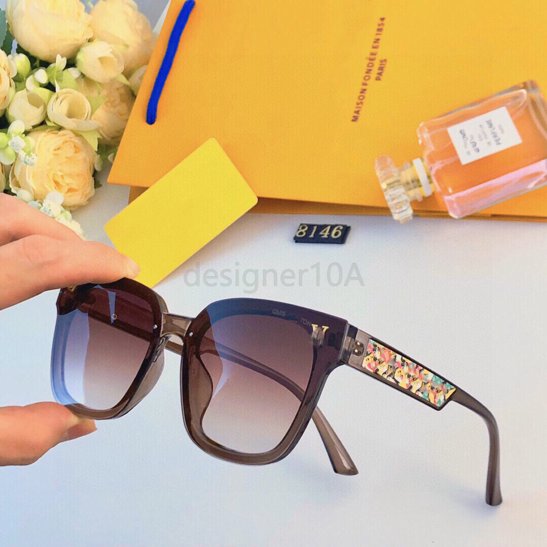 Luxury design sunglasses for women exquisite print design essential for traveling on the beach UV400 porizing adumbral 1:1 quality-image-996277256