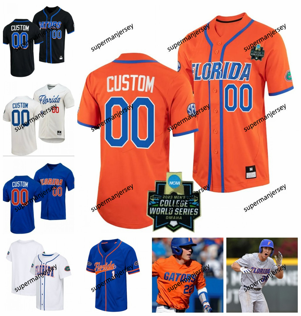 Florida Gators Baseball Jersey, Customized with Player Names and Numbers, Orange and Royal Blue, College World Series-image-996127228