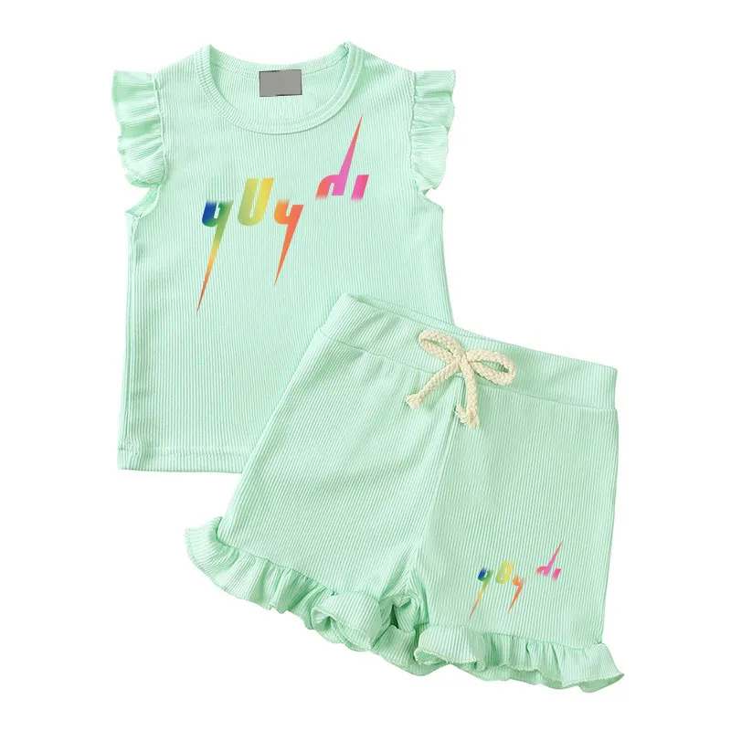 Fashion Girls Tank Shorts Ensembles de t-shirts pour enfants à lettres classiques