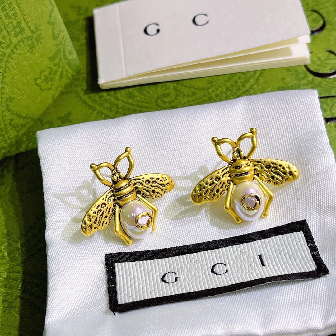 Luxury Bee Earrings Classic Designer Style Stud Charm Earrings Spring 18K Gold Plated Earrings High Quality Couple Family Gifts Jewelry bj350